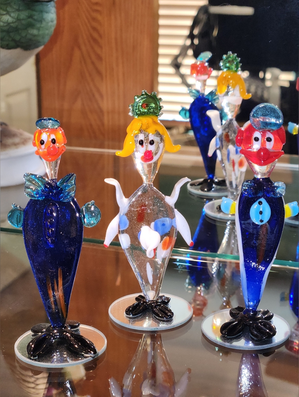 🔥NIB Murano Glass Collectible Mini Clown Figurine Multicolor Original Box VTG